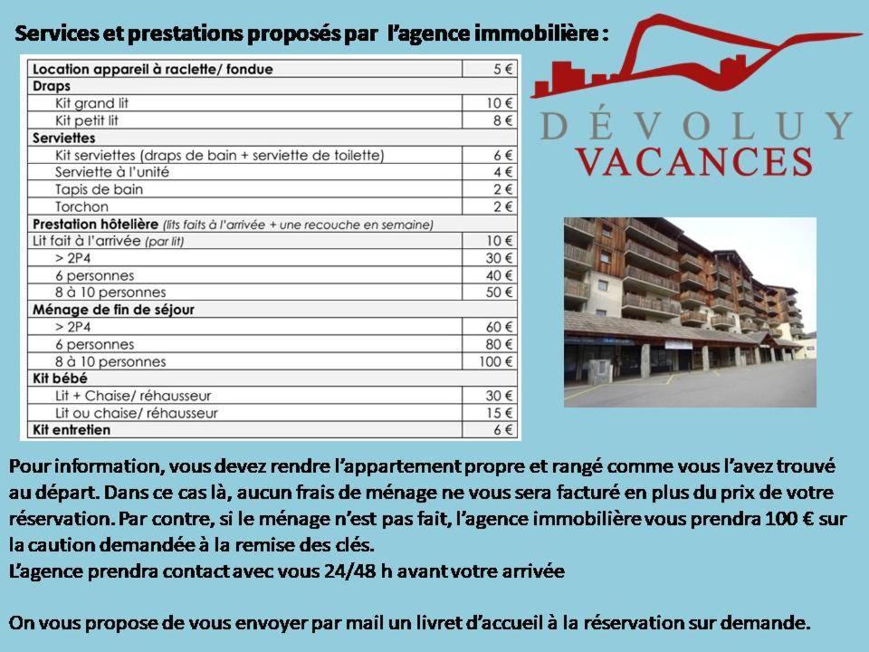 Saint-Étienne-en-Dévoluy Appartement 8-10 Personnes Superdevoluy Hautes Alpes Rez De Chaussee Vue Panoramique 3 Chambres מראה חיצוני תמונה